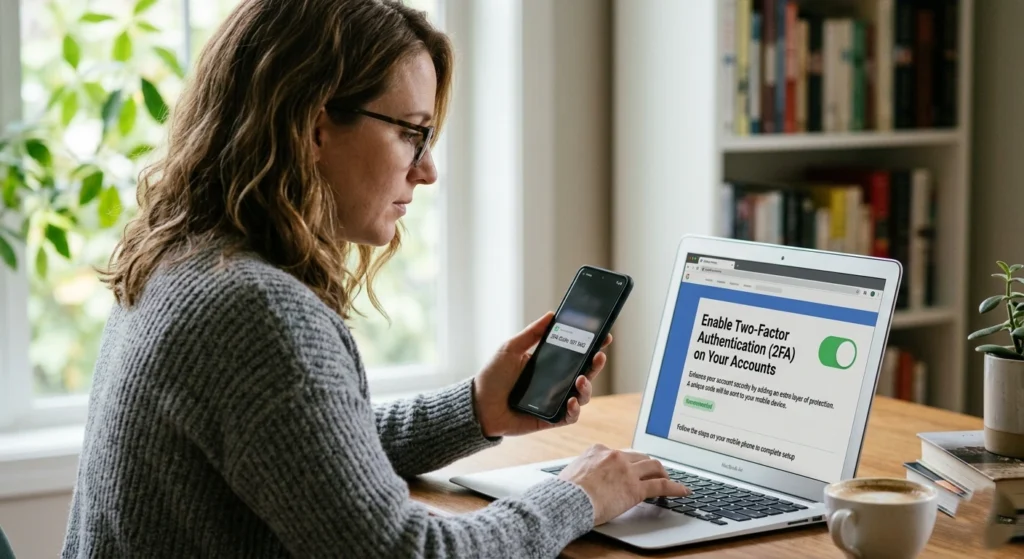 Enable Two-Factor Authentication (2FA) on Your Accounts