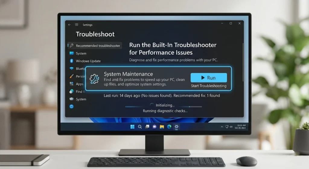 Run the Built-In Troubleshooter for Performance Issues