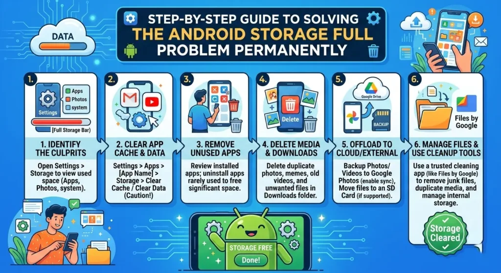 Step-by-Step Guide to Solving the Android Storage Full Problem Permanently Step-by-Step Guide to Solving the Android Storage Full Problem Permanently