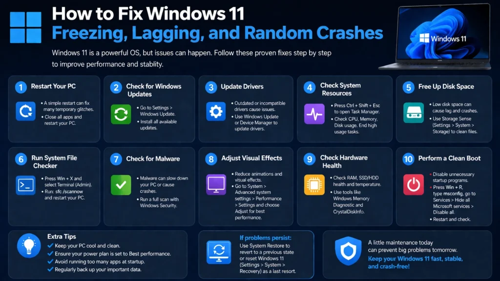 Common Causes of Windows 11 Freezing and Lagging